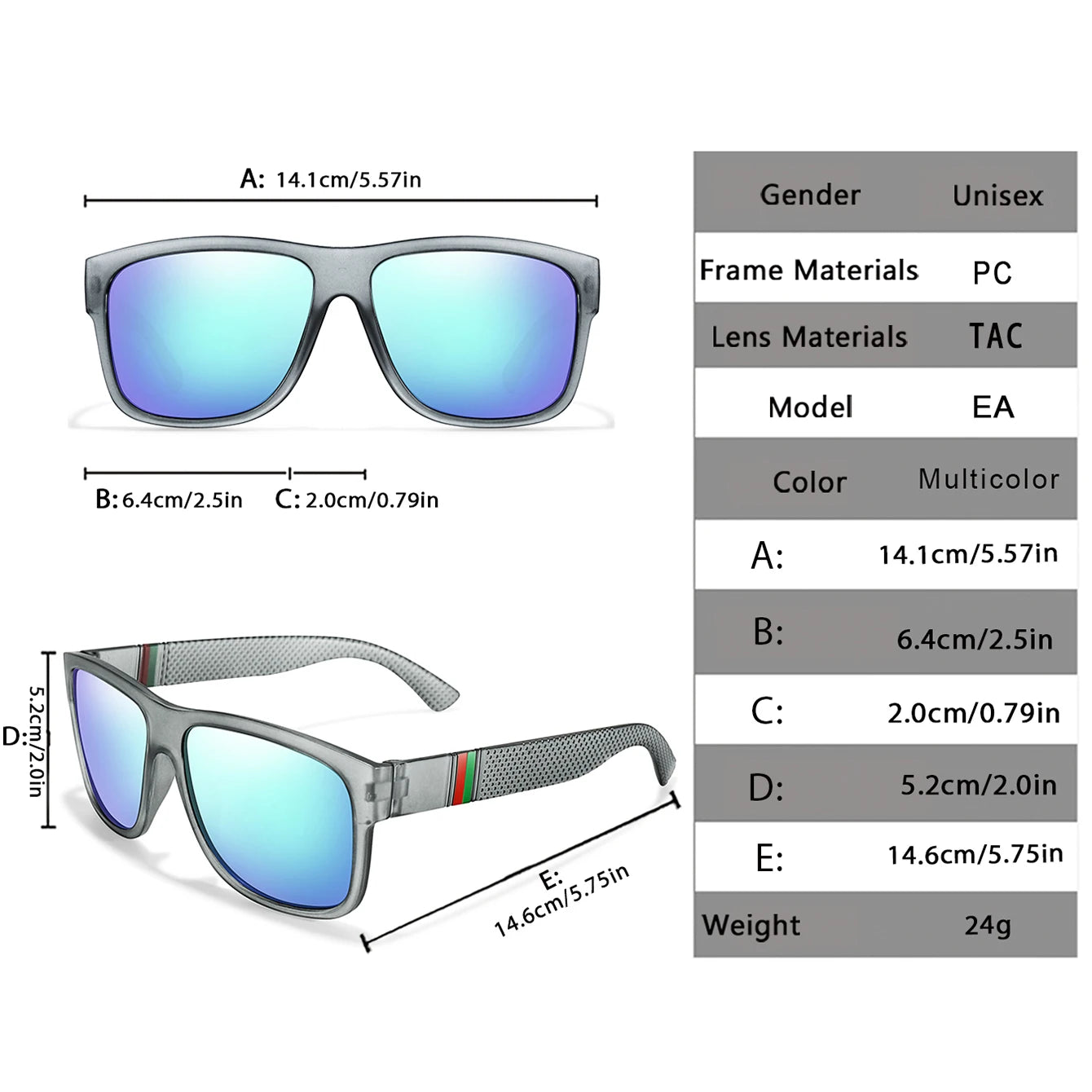 Men’s Polarized Square Sunglasses Large Frame UV400