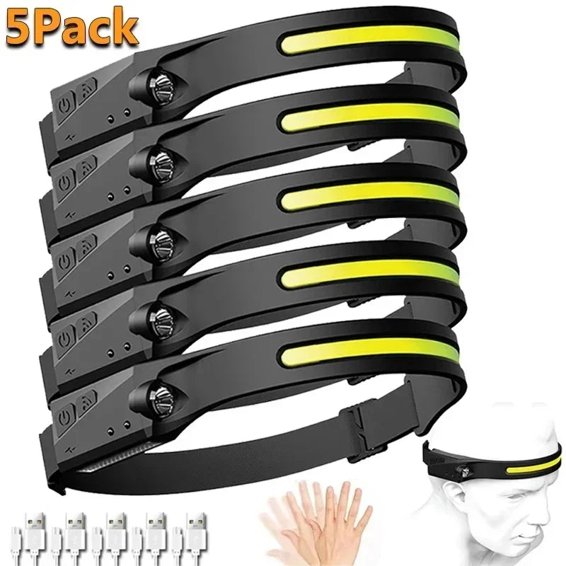 Rechargeable LED Sensor Headlamp for Camping & Work