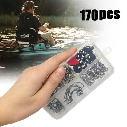 Complete Fishing Tackle Kit with Double-Layer Tackle Box